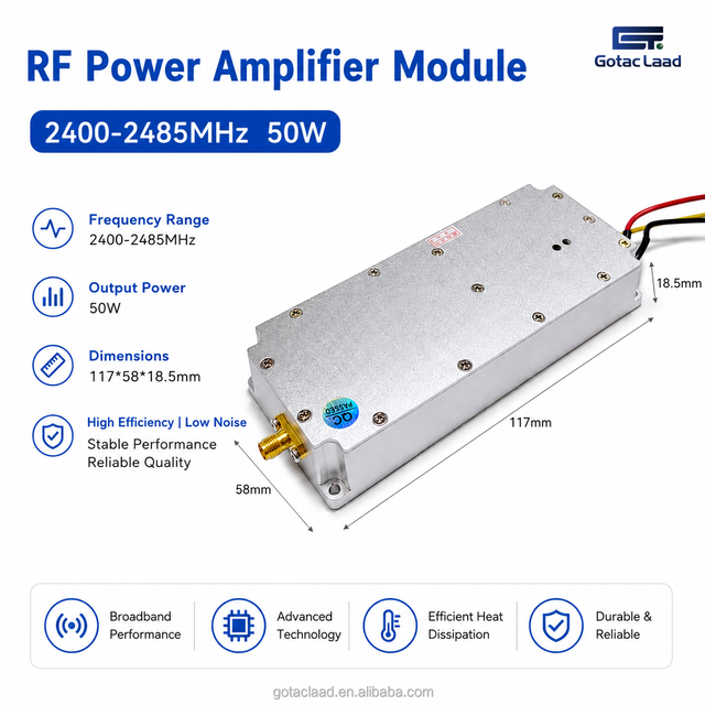 50W 2400MHz Anti-FPV LoRa Module Digital Modulation GaN Power Amplifier Anti-Drone FPV Detector Security Protection SMA-Female