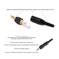 Connecteur Jack Stéréo 3,5 mm avec Sortie Queue de Câble 2,5 mm ou 4 mm Plaqué Or, Connecteur Audio XLR 3,5 mm pour Microphone