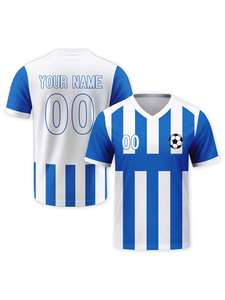 高品質カスタム熱転写プリント100%ポリエステルサッカーユニフォームセット卸売サッカーユニフォームチーム名ロゴスタンド - Product Image 6