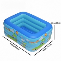 Großer Kinder-Swimmingpool für Draußen Vollständig Aufblasbarer Lounge-Pool für Kinder Garten Hinterhof Aufblasbarer Schwimmpool