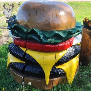 Statua in resina a grandezza naturale per esterni e interni per ristorante e <span class=keywords><strong>giardino</strong></span> in fibra di vetro Hamburger statua arte <span class=keywords><strong>mare</strong></span> per la decorazione artigianale - Product Image 4