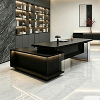 KMJ Luxury Bureau de direction de luxe en forme de L, robuste, mobilier de bureau
