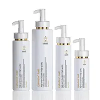 Matte White Round Empty Conditioner Shower Gel Plastic Packaging Gold HDPE Airless Shampoo Pump Bottle
