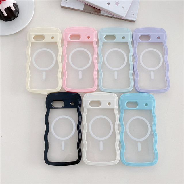 Candy Color Transparent Phone Case for Google Pixel Magnetic Wireless Charging Mobile Case for Google 9A 8A 7A 7 8 9 Pro