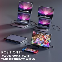 Moniteur à triple écran Moniteur LED IPS portable de 15.6 pouces avec interface de type C Conception pliable flexible pour écran empilé pour ordinateur portable