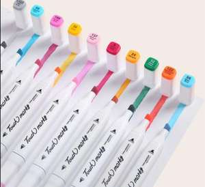 Toksik olmayan e n e n e n e n e n e n e n e n e n e ucu suluboya işaretleme kalemleri 24 30 36 48 renkler düz çift boya sanat belirteçleri kalem seti vurgulayıcı kalem çizim seti - Product Image 4