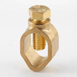 Tige de mise à la <span class=keywords><strong>terre</strong></span> en laiton de type <span class=keywords><strong>G</strong></span> à haute conductivité avec pince pour système de mise à la <span class=keywords><strong>terre</strong></span> - Product Image 1