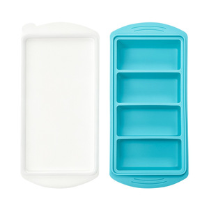 Bac à glaçons en silicone de qualité alimentaire avec couvercle, grande capacité, 4 cavités, bac à glaçons en silicone personnalisé, <span class=keywords><strong>moule</strong></span> sans BPA - Product Image 2