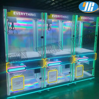 Machine à griffes à monnayeur, prix d'usine, transparente, pour peluches et jouets, avec accepteur de billets et lecteur de cartes