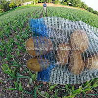 Kantong Jala Rajut HDPE Raschel Bernapas, Dapat Digunakan Kembali, Kapasitas 3kg, Tugas Berat, Untuk Pertanian, Bawang Putih, Bawang Merah, Kentang, Sayuran, Buah, Jagung