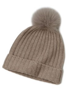 Bonnets unisexes en <span class=keywords><strong>cachemire</strong></span> épais et chaud avec propre logo Bonnets en laine et <span class=keywords><strong>cachemire</strong></span> tricotés avec <span class=keywords><strong>pompon</strong></span> - Product Image 3