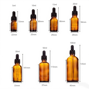 Rỗng 5 ml 10 ml 15 ml 20 ml 30 ml 50 ml 100 ml Tinh dầu bao bì thủy tinh màu hổ phách Chai nhỏ giọt nhựa màu đen (GED03-A) - Product Image 3