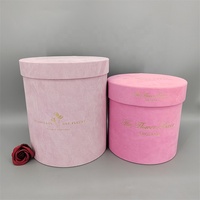 Boîte Cadeau Saint-Valentin 2026 en Velours Rose avec Roses Éternelles, Emballage en Carton Recyclé, Impression Dorée, Option Personnalisée, Présentoir