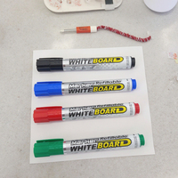 Marqueur effaçable à sec RTS le plus vendu, stylo pour tableau blanc rechargeable 4 couleurs avec logo personnalisé pour l'école/le bureau, fabriqué en plastique