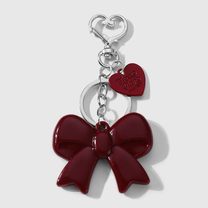 Fashion Exquisite Fashion High Appearance Level Wine Red Acrylic Bow <strong>Cloud</strong> Glass Mirror Star love <strong>Keychain</strong> Bag Pendant - Product Image 6