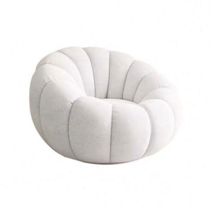 Modern <strong>Boucle</strong> Petal Shape Lazy Chair Single Round <strong>Bean</strong> <strong>Bag</strong> Accent Chair for Living Room Hotel - Product Image 2