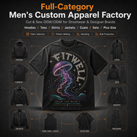 T-shirt en coton surdimensionné pour homme, style streetwear, imprimé méduse en strass, effet délavé vintage, grammage lourd, OEM, vente en gros