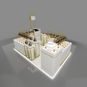 Artworld hiển thị 12ft bởi 12ft bằng gỗ Nước hoa hiển thị kiosk mỹ phẩm gian hàng với kính hiển thị trường hợp - Product Image 5