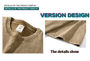 Chất lượng cao tùy chỉnh Mens phụ nữ thời trang dạo phố quần áo các nhà sản xuất trống Crew Neck đau khổ Heavyweight Jersey T-Shirt - Product Image 5