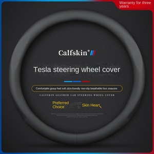 Housse <span class=keywords><strong>de</strong></span> <span class=keywords><strong>volant</strong></span> en cuir toutes saisons pour Tesla Model 3 Model S Model X avec poignée - Product Image 4