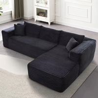 Canapé d'angle en forme de L avec rangement, compartiment caché, canapé modulaire en tissu pour petit salon ou bureau