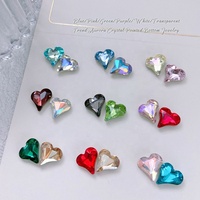 Strass pour ongles Paso Sico, motif cœur torsadé, transparent, effet aurore scintillant, blanc et rouge, motifs d'amour