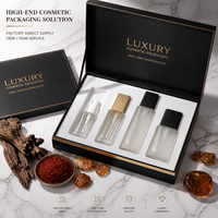 Flacon pompe, vaporisateur, roll-on, compte-gouttes en verre dépoli avec bouchon doré, de 15 ml à 100 ml, pour emballage cosmétique (lotion, crème, sérum)