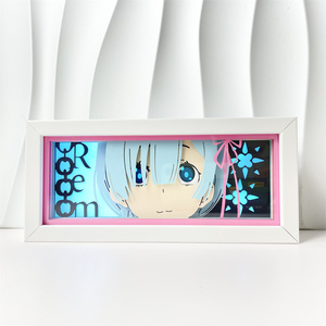 Boîte à lumière LED Shadow Box, en stock dans l'entrepôt américain, lumière jaune 3D Akaza, décoration lumineuse, art mural pour <span class=keywords><strong>chambre</strong></span> d'<span class=keywords><strong>otaku</strong></span>, livraison rapide aux États-Unis - Product Image 4