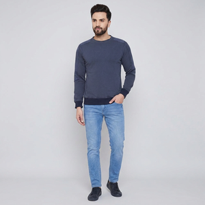 Men's 400Gsm Logo Custom Sweatshirt Breathable Lightweight Oversize Crew Neck Solid Color <b>Thick</b> <b>Fleece</b> Plain Dyed for Winter - Product Image 1