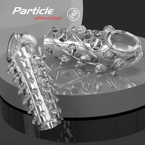 Wiederverwendbare Silikon-Kondome mit Genopptem und Geripptem Design, Verzögerungshilfe, Verdickende Dornen-Kondome - Product Image 6