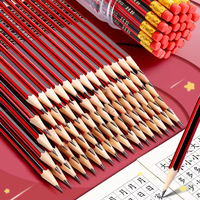 Crayon en bois hexagonal HB avec tête effaçable pour les élèves, idéal pour les récompenses scolaires et stimulant l'apprentissage.