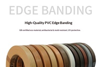 Bande de chant PVC autocollante décorative, écologique et résistante, sans peinture, pour meubles et armoires en bois