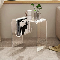 Moderner Dekotisch für Wohnzimmer und Schlafzimmer, Einzigartiger Nachttisch, Authentischer Acryl-Couchtisch