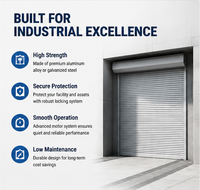 Puerta Enrollable Automática de Aluminio Resistente al Viento, Adecuada para Garajes, Hogares, Uso Comercial y Fábricas