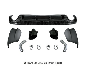 Kit carrosserie pare-chocs avant style RSQ8 avec calandre noire brillante et diffuseur pour Audi Q5 SQ5 FY B9 2018-2021 - Product Image 3
