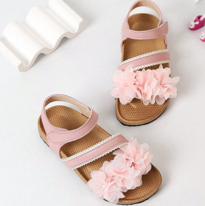 Sandales d'été souples à semelle plate pour tout-petits avec fleurs pour enfants, vente en gros - Product Image 2