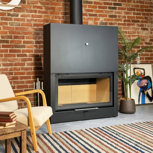 Estufa <span class=keywords><strong>de</strong></span> Leña Independiente <span class=keywords><strong>de</strong></span> Diseño Moderno <span class=keywords><strong>de</strong></span> Alta Gama, <span class=keywords><strong>Chimenea</strong></span> Interior que Reduce el Espacio para Viviendas, Material <span class=keywords><strong>de</strong></span> Acero - Product Image 1