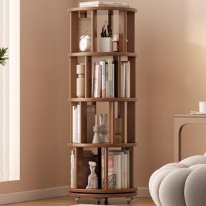 Étagère à livres rotative avec roulettes, quatre roues, 360° °   Étagère à roulettes étroite et rotative, idéale pour les petits espaces, les coins, les chambres et les bureaux - Product Image 1