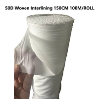 Prix Usine Entoilage Thermocollant Tissé 50D Doux au Toucher pour Soie et Mousseline [PA/PES] Enduit Double Point 150cm