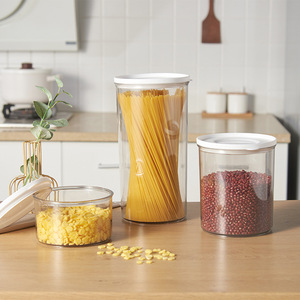 Contenedores herméticos de calidad alimentaria con tapa cilíndrica de plástico para almacenamiento de granos, productos secos y refrigerios - Product Image 1