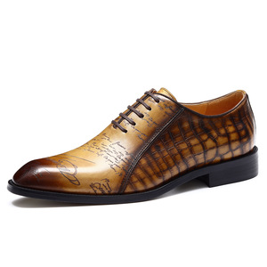 Zapatos de Vestir Oxford Vintage de Estilo Británico para Hombre, de Cuero Brillante con Grabado, Punta Cuadrada, que Aumentan la Estatura, Zapatos Formales para Boda - Product Image 6