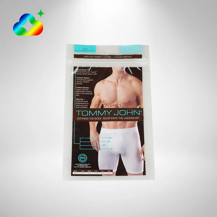 Factory Price Custom Brand Logo Resealable Underwear Men Women Clothing Packaging Plastic Ziplock Bags