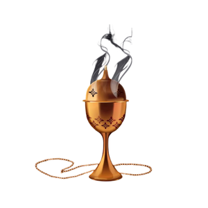 Brûleur à encens Bakhoor moderne en laiton, finition blanc et or, pour la maison, tendance, en métal aromatique, forme oud arabe, brûleur à charbon - Product Image 2