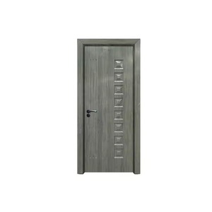 Puerta Interior Moderna de MDF con Diseño Geométrico Incrustado, Superficie Acabada, Apertura Manual, para Dormitorio - Product Image 3