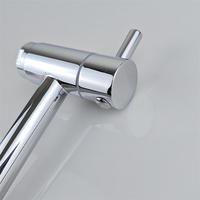 Keran Wastafel Kamar Mandi Satu Lubang Bahan Paduan Seng Hitam Matte Mewah, Mixer Wastafel Chrome, Keran Air Dingin Tunggal