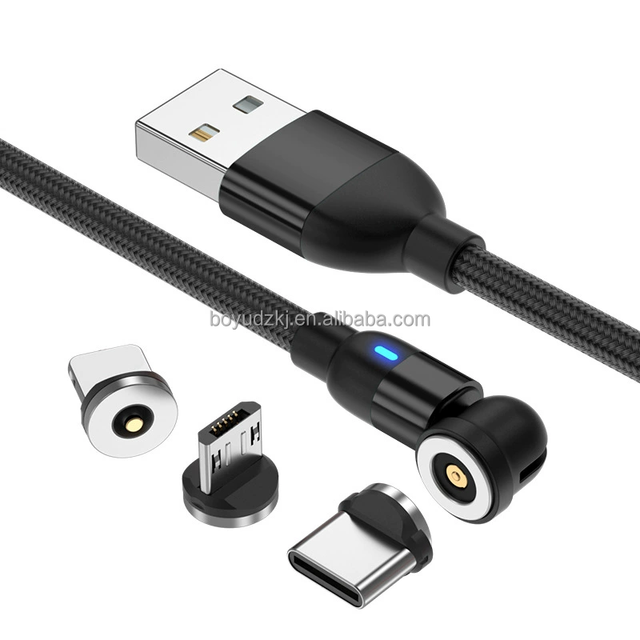 3 in 1 PD 60W Magnetic Nylon Braided USB Charging Cable 3A Fast Charging for iPhone Android All Devices