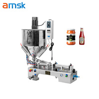 Machine de Remplissage Automatique à Buse Unique avec Trémie en Y pour Cosmétiques, Yogourt, Beurre, Crème, Pâte, Fonction de Chauffage et d'Agitation