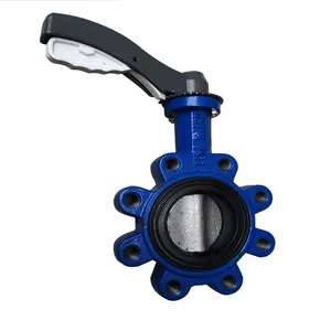 Stainless Steel 4in/6in/8in 304 Disc Hand Turbine Epdm/Ptfe Seat Stainless Steel Wafer Handle Ductile Iron Butterfly Valve