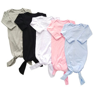<span class=keywords><strong>Pijama</strong></span> personalizado para recién nacido, bolsa de dormir anudada, vestido de bebé, conjunto de gorro - Product Image 3