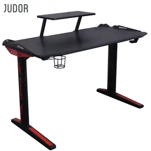 Judor Cool Design Computer Pc Gaming Desk Computer Desk Gaming Table With LED Light